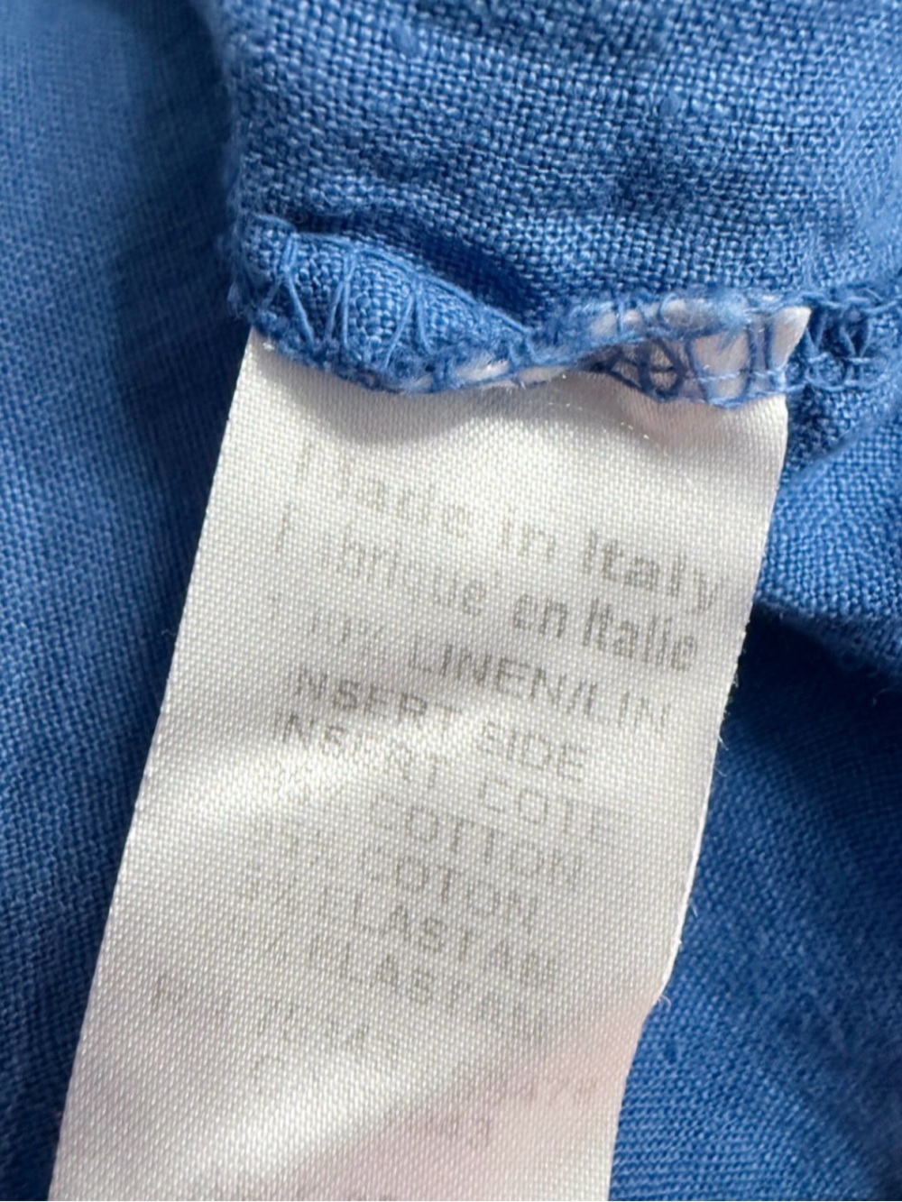 Terzo Millennio Linen Shift Dress L Blue Made in Italy Sleeveless - Picture 9 of 9
